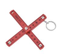 Nosqew ABS Folding Ruler 2Pcs Portable 0.5m Foldable Ruler with Key Ring for Carpentry Laying Tiles Woodworking Measuring Tool (Red)