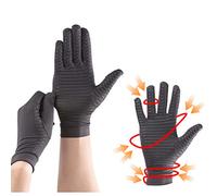 Nosqew Anti Arthritis Copper Gloves Premium Durable Full Finger Compression Gloves for Arthritis Pain Relief Unisex Copper Fiber Material S M L Sizes (Black)