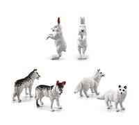Nosqew Arctic Animal Toy Figurines Set 18PCS Simulation Animal Model Includes White Wolf Owl Husky Igloo Realistic Wildlife Figures for Kids Children Playtime PVC Material