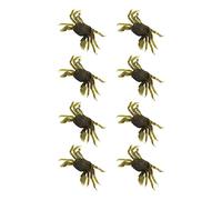 Nosqew Artificial Crab Bait 8Pcs Lifelike 3D Simulation Soft Lure with Hooks for Saltwater Freshwater Fishing Silicone Material 33.5g 13cm (Green Brown)