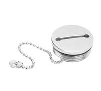 Nosqew Boat Fuel Tank Cap, Stainless Steel Marine Deck Fill Cap with Chain and Rubber Sealing Ring, for Boats Yachts Caravans RVs Trucks Tractors Trailer Tanks (38MM)