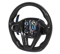 Nosqew Carbon Fiber Steering Wheel Nappa Perforated Leather Tricolor Stitching Flat Bottom D Shaped Racing Design Steering Wheel Replacement for G20 G30 G11 G01 F40 G05 2017 2020