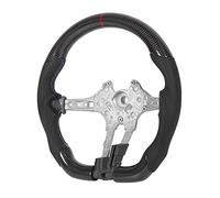 Nosqew Custom Carbon Fiber Steering Wheel Perforated Leather D Type Racing Flat Bottom Design with 12 O Clock Red Ring M Tri Stitching for F20 F22 F30 F32 M2 M3 M4 Models