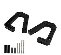 Nosqew Front Grab Handle Grip Bar Aluminum Replacement for JK Unlimited Sport Sahara Rubicon Models 2007 2018 Heavy Duty Silver Finish Passenger Driver Side Handles (Black)