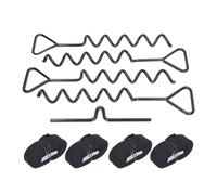 Nosqew Ground Anchor Kit, Heavy Duty Steel Stakes with Swivel Aid and Polyester Straps for Trampoline, Tent, Shed, Swing, Basketball Goal Outdoor Securing (Black)