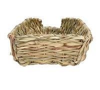 Nosqew Handcrafted Reed Grass Pet Bed Natural Fragrance Chew Proof Sleeping Mat for Small Animals Rabbits Chinchillas Cats Puppies Hamsters Woven Grass Bedding Toy Durable
