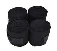 Nosqew Horse Leg Warp Self Adhesive Breathable Animal Leg Bandage Protective Wear Resistant for Horses Cows Dogs Cats Polyester 2.5m 12cm 4Pcs (Black)