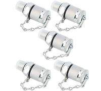 Nosqew Hydraulic Testing Adapter High Pressure Thread Test Coupling Connectors Pressure Measuring PT PPT for Hydraulic Systems Detection Carbon Steel Galvanized 5Pcs (UNF1/2)