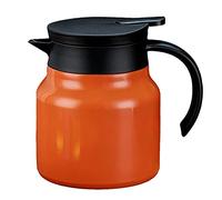 Nosqew Insulated Teapot 1000ml Stainless Steel Teapot with Infuser, Thermal with Detachable Tea Water Separation Design, Thermal Carafe for Home Kitchen Office (Orange)