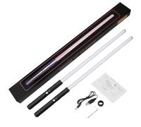 Nosqew Luminous Sword Dueling Sword Double Edged Electronic Light Stick with 7 Colors Changeable Realistic Sound Effects for Kids Adults Cosplay Battles Aluminum Alloy 80cm (2PCS)