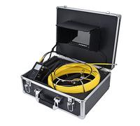 Nosqew Pipeline Endoscope Inspection Camera 7 Inch HD Borescope with 8LED Lights for Plumbing HVAC Sewer Drain Pipe Stainless Steel 6.5mm Diameter 8GB Memory Card (UK Plug 30M)