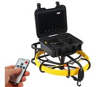 Nosqew Pipeline Inspection Camera 9in LCD High Definition IP68 Video Endoscope with Adjustable Brightness for Household Industry Water Supply Air Conditioning Pipelines Stainless Steel (UK Plug 20M)