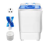 Nosqew Portable Mini Washing Machine 7.5L Large Capacity Single Bucket Washer Spinner Integrated Swinging Design for Home Travel Blue (UK Plug)
