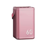 Nosqew Power Bank 60000mAh Quick Charging 4 USB Ports Large Capacity Portable Energy Storage Powerbank for Outdoor Camping Travel Hiking Emergency Gray White Blue Pink (D)