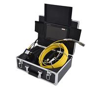 Nosqew Professional 9in LCD Inspection Camera Endoscope with Video Recording for Pipeline Plumbing HVAC Industrial Exploration Stainless Steel 23mm Diameter 8GB Memory Card (UK Plug 30M)