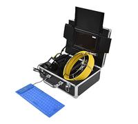 Nosqew Professional HD 9in LCD Pipeline Endoscope with 6 LED Lights Adjustable Brightness Inspection Camera for Plumbing Sewer Drain Pipe Building Maintenance Stainless Steel 17mm (UK Plug 30m /