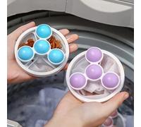 Nosqew Push Bubble Washer Balls Laundry Washing Balls Multifunctional No Winding Washing Machine Balls with Net for Top Load Washer Filter Hair Prevent Clothing Entanglement Blue Pink