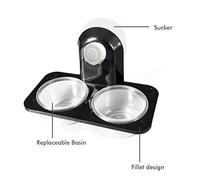 Nosqew Reptile Food Bowl Breeding Container Wall Hanging Water Dispenser for Spiders Lizards Chameleons ABS Black 115x60x65mm (Black)