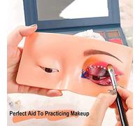 Nosqew Silicone Face Eye Makeup Practice Board Reusable Makeup Training Face Painting Practice Board for Beginners Professionals Beauty Students Soft Skin Like Texture (Photo Color)
