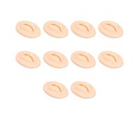 Nosqew Silicone Practice Lips 3D Fake Lips Open Mouth Design with Teeth for Makeup Training Teaching 10PCS Soft Elastic Silicone Model Approx 7.5 x 5 x 2cm (Light Skin)