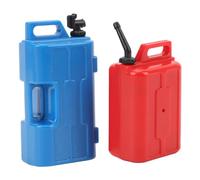 Nosqew Simulation Fuel Tank Can Set Durable Plastic Mini Fuel Tank and Gas Can Accessory for SCX10 1/10 RC Crawlers Car Upgrade (Red+Blue)