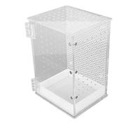 Nosqew Terrarium Tank for Reptiles, Acrylic High Transparent, Transparent Case for Leopard, Gecko, Snake, Frog, Lizard, Tarantula, Spider with Holes (S)