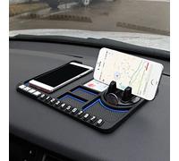 Nosqew Universal Car Nonslip Pad PVC Dashboard Anti Slip Mat Multifunctional Phone Holder Parking Number Card Organizer for Vehicles (Blue)