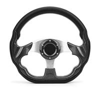 Nosqew Universal Car Steering Wheel 12.5in Racing Wheel Drift Steering Carbon Fiber Style Lightweight Aluminum Frame PVC Leather for Sports Car Enthusiasts