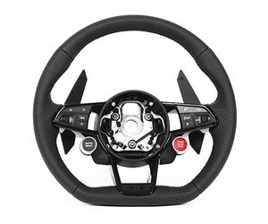 Nosqew Upgraded Full Nappa Perforated Leather Racing Steering Wheel with Engine Start Stop Button and Drive Select Button for RS3 RS4 RS5 RS6 RS7 R8 S3 A4 S4 A5 S5 A6 S6 A7 S7 S8