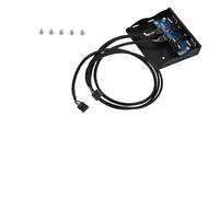 Nosqew USB 2.0 HDAUDIO Floppy Front Panel Converter Dual USB Ports HD Mic Interface for PC Mainframe with Vacant Floppy Drive Black Metal 10 x 9.5 x 2.5cm