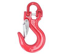 Nosqew Winch Hook Heavy Duty Clevis Hook with Safety Latch 8T Breaking Strength 2T Load Capacity for Towing Crane Winching Universal Use Red Powder Coated Steel