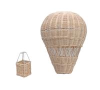Nosqew Woven Hot Air Balloon Handcrafted Exquisite Details Rattan Weaving Decoration for Kids Room Party Photo Prop Indonesia Rattan 31cm Height