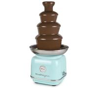 Nostalgia 4 Tier Electric Chocolate Fondue Fountain Machine for Parties - Melts Cheese, Queso, Candy, and Liqueur - Dip Strawberries, Apple Wedges, Vegetables, and More - 32-Ounce - Aqua