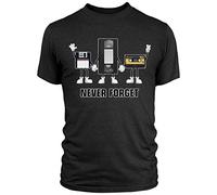 Nostalgia Classic 80's Gifts for Him - Never Forget Tape T Shirt - Cassette VHS Audio Visual, Medium - Ladies, Black