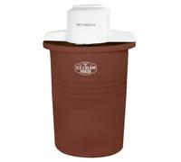 Nostalgia Electric Ice Cream Maker - Parlor Style, Old Fashioned Soft Serve Ice Cream Machine Makes Frozen Yogurt or Gelato in Minutes - Fun Kitchen Appliance - White & Dark Bown - 6 Quart