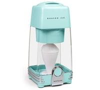 Nostalgia Electric Shaved Ice and Snow Cone Maker, Reusable Cone and 2 Ice Molds Included, Personal Size, Retro Style, Aqua