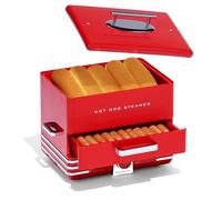 Nostalgia Extra Large Diner-Style Steamer 20 Hot Dogs and 6 Bun Capacity, Perfect for Breakfast Sausages, Brats, Vegetables, Fish