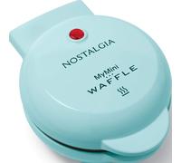Nostalgia MWF5AQ MyMini Personal Electric Waffle Maker, Hash browns, French Toast Grilled Cheese, Quesadilla, Brownies, Cookies, Aqua