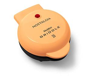 Nostalgia MyMini Personal Electric Griddle, Nonstick Griddle Perfect for Healthy Chaffles, Almond Flour Keto & Low-Carb Diets, Eggs, Omelets, Pancakes Breakfast Sandwiches, Quesadillas, Cookies