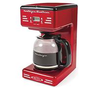 Nostalgia New & Improved 12-Cup Programmable Coffee Maker with LED Display, Automatic Shut-Off & Keep Warm, Pause-And-Serve Function, Includes Reusable Filter, Retro Red