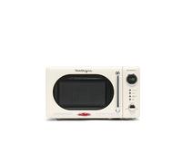 Nostalgia NRMO7IVY6A Retro Large 0.7 cu ft, 700 Watt Countertop Microwave Oven, 12 Pre-Programmed Cooking Settings, Digital Clock, Easy Clean Interior Ivory