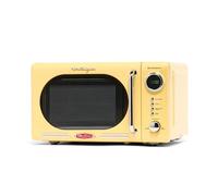 Nostalgia NRMO7YW6A Retro Compact Countertop Microwave Oven, 0.7 Cu. Ft. 700-Watts with LED Digital Display, Child Lock, Easy Clean Interior, Yellow