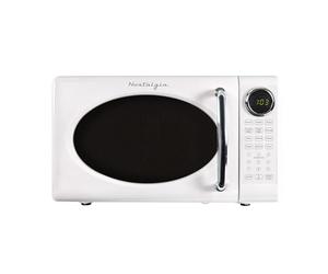 Nostalgia NRMOPM7WH6A Retro Countertop 0.7 Cu. Ft Microwave Oven, White