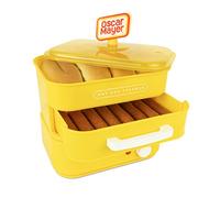 Nostalgia Oscar Mayer Diner-Style Hot Dog Steamer and Bun Warmer, 8 Hot Dog and 4 Bun Capacity, Steam Bratwursts, Sausages, Vegetables, Fish, Dumplings, Yellow