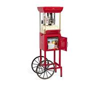 Nostalgia Popcorn Machine - Professional Trolley with 2.5 oz Kettle for up to 10 Cups - Vintage Movie Style Popcorn Maker - Red