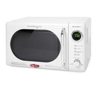 Nostalgia Retro Compact Countertop Microwave Oven - 0.7 Cu. Ft. - 700-Watts with LED Digital Display - Child Lock - Easy Clean Interior - White