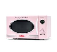 Nostalgia Retro Countertop Microwave Oven - Large 800-Watt - 0.28 cu m - 12 Pre-Programmed Cooking Settings - Digital Clock - Kitchen Appliances - Pink