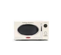 Nostalgia Retro Countertop Microwave Oven, Large, 800 Watts, 0.9 Cubic Feet, 12 Preset Cooking Settings, Digital Clock, Kitchen Appliances, Ivory