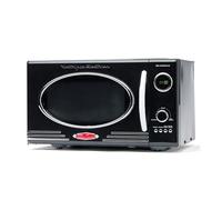 Nostalgia RMO4BK Retro Microwave Oven UKNRMO9BK6A, 25Litres, 900 Watts with 5 Power Levels, 12 Pre-Programmed Cooking Settings, Turntable, Digital Clock, Black Colour, Glass, 800 W, 25 liters