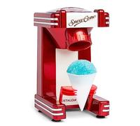 Nostalgia RSM702 Single Countertop Snow Cone Maker Includes 1 Reusable Plastic Cups & Scoop, Stainless Steel Blades - Retro Red, Polycarbonate